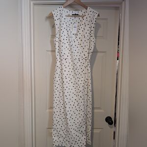 Banana Republic White Dress with Black Dots